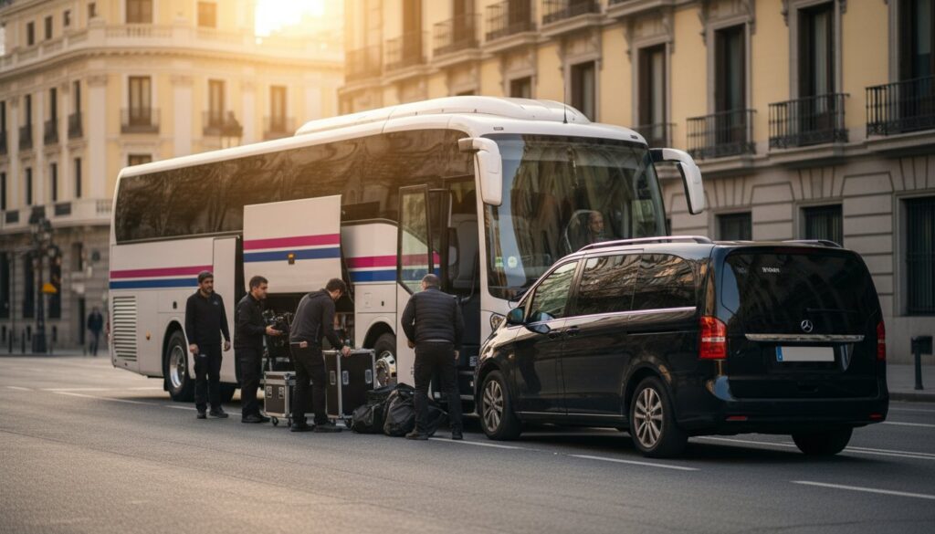 Transporte para rodajes cinematográficos en Madrid: Guía logística 2026