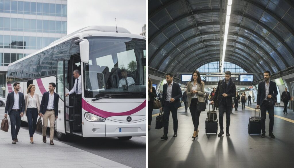 Autobús privado vs tren para excursiones de grupos: ¿Cuál elegir en 2026?