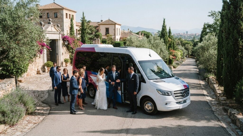 Minibús para bodas en Boadilla del Monte: Guía completa de alquiler y logística 2026