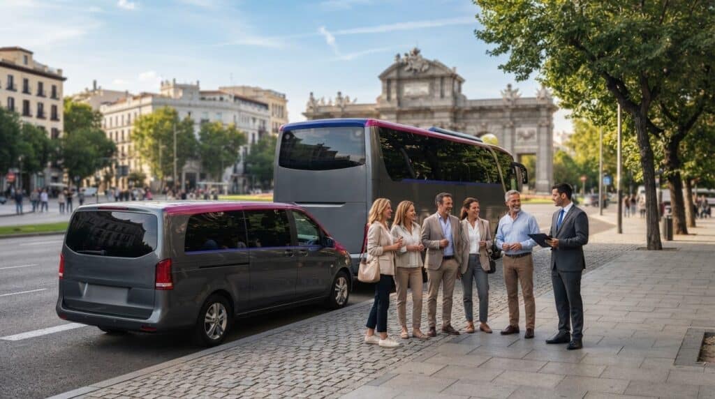Transporte discrecional con conductor en Madrid: guía para grupos