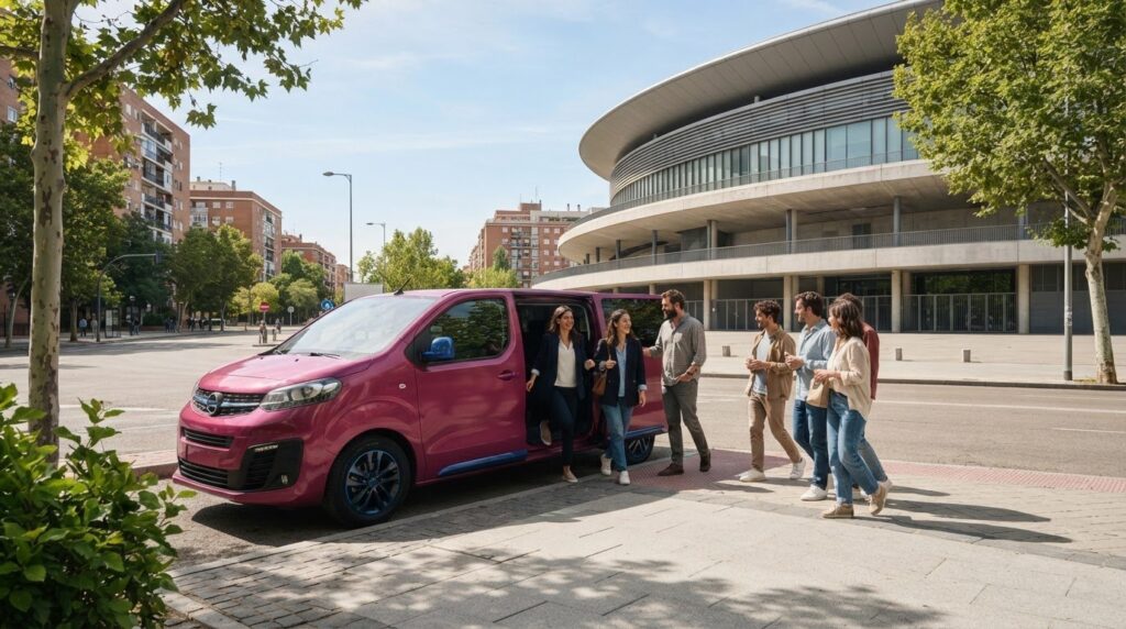 Transporte para eventos en el Palacio Vistalegre y llegada